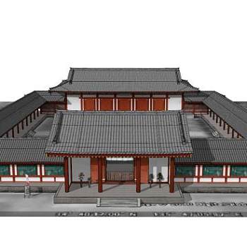 玄奘三藏院寺院SU模型下载_sketchup草图大师SKP模型