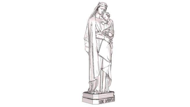 圣母人物雕塑su模型下载_sketchup草图大师SKP模型