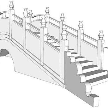 园林小拱桥su模型下载_sketchup草图大师SKP模型