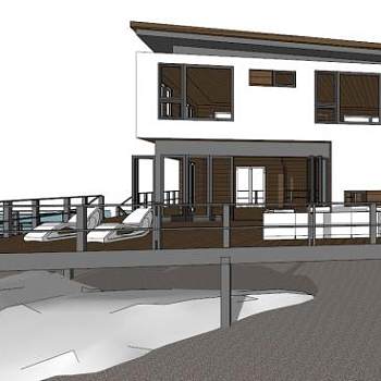 海边别墅su模型下载_sketchup草图大师SKP模型