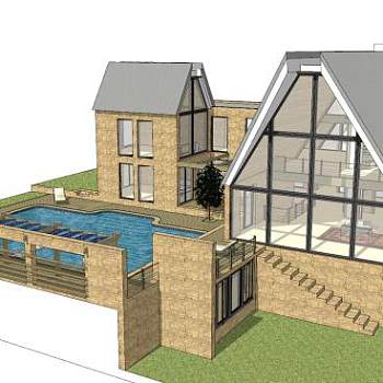 新古典简欧别墅SU模型下载_sketchup草图大师SKP模型