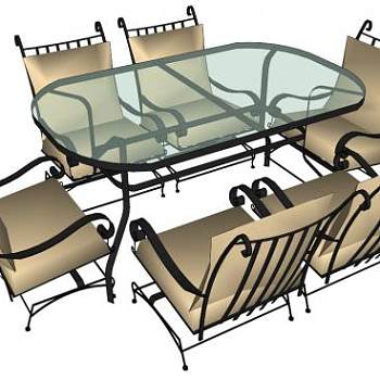 铁艺家具su模型下载_sketchup草图大师SKP模型