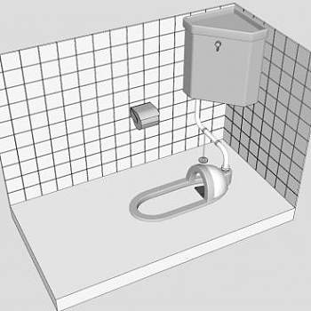 水箱蹲厕su模型下载_sketchup草图大师SKP模型