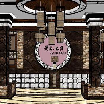 星级酒店接待台su模型下载_sketchup草图大师SKP模型