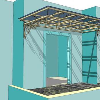 阳台雨棚su模型下载_sketchup草图大师SKP模型