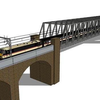 火车桥su模型下载_sketchup草图大师SKP模型