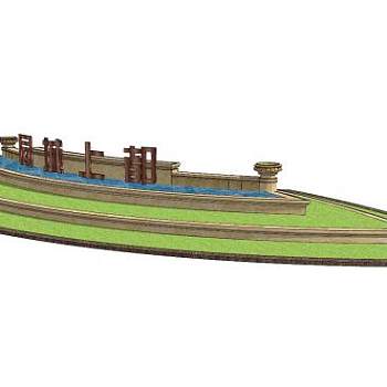 同城上都景观墙SU模型下载_sketchup草图大师SKP模型