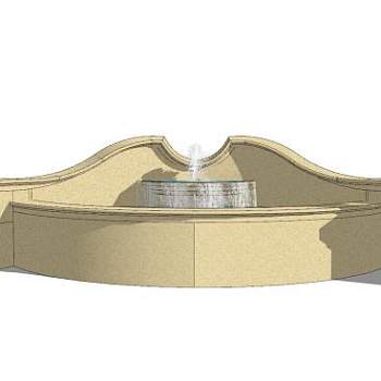 欧式园艺景观水池SU模型下载_sketchup草图大师SKP模型
