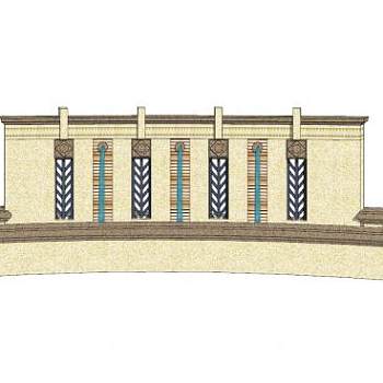 欧式跌水景观水池SU模型下载_sketchup草图大师SKP模型