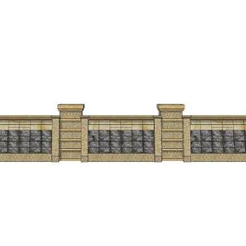 新古典景墙设计SU模型下载_sketchup草图大师SKP模型