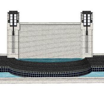 现代欧式景墙SU模型下载_sketchup草图大师SKP模型