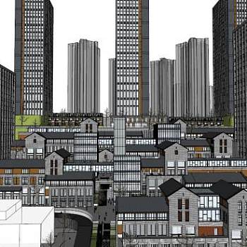 城市商业中心su模型下载_sketchup草图大师SKP模型