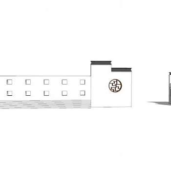 新中式简洁景观墙SU模型下载_sketchup草图大师SKP模型