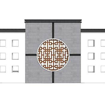 新中式花窗景墙设计SU模型下载_sketchup草图大师SKP模型