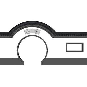 新中式雅境月亮门景墙SU模型下载_sketchup草图大师SKP模型