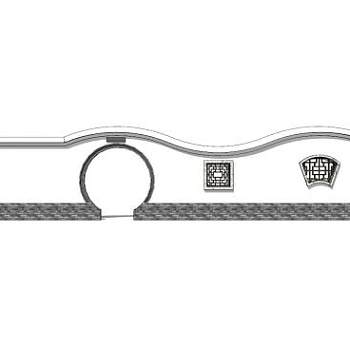 新中式花窗波浪景墙SU模型下载_sketchup草图大师SKP模型