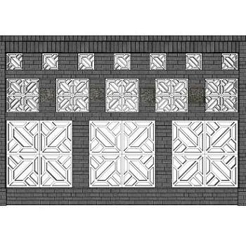 新中式花雕景观墙SU模型下载_sketchup草图大师SKP模型