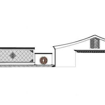 新中式古典景墙设计SU模型下载_sketchup草图大师SKP模型