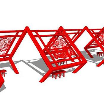 剪纸景观墙su模型下载_sketchup草图大师SKP模型