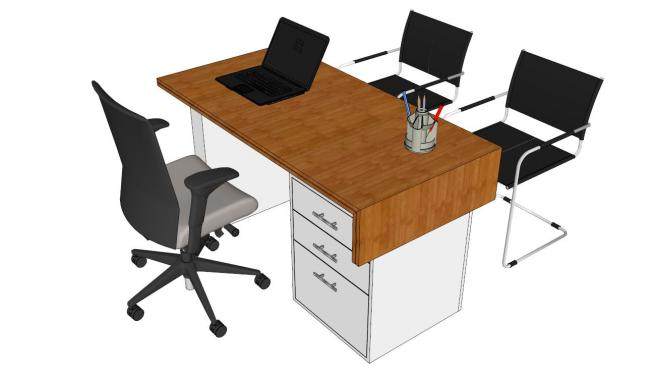 办公室办公桌椅su模型下载_sketchup草图大师SKP模型