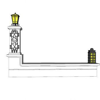 欧式景观灯小品SU模型下载_sketchup草图大师SKP模型