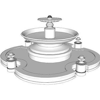 新中式景观喷泉SU模型下载_sketchup草图大师SKP模型