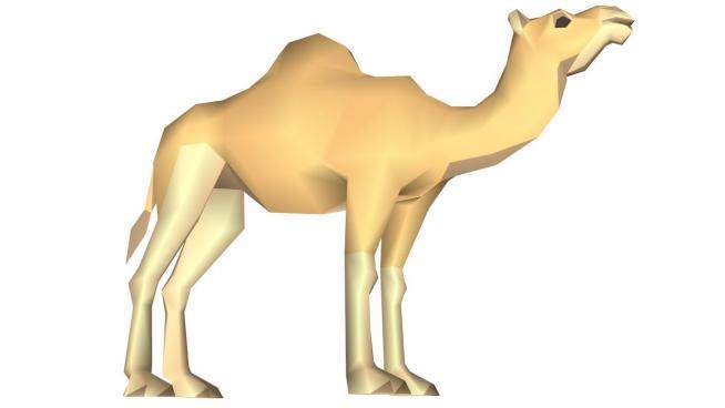 骆驼雕塑su模型下载_sketchup草图大师SKP模型