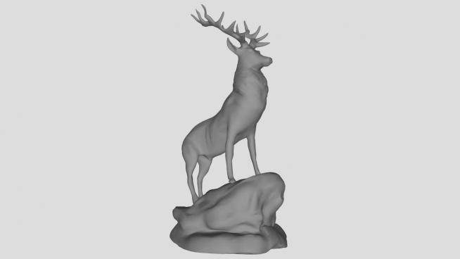 小品鹿雕塑su模型下载_sketchup草图大师SKP模型