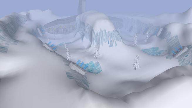 自然地形雪山景观SU模型下载_sketchup草图大师SKP模型
