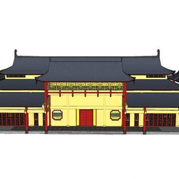 中式建筑古建房屋SU模型下载_sketchup草图大师SKP模型