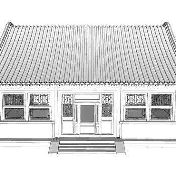 中式屋舍建筑SU模型下载_sketchup草图大师SKP模型