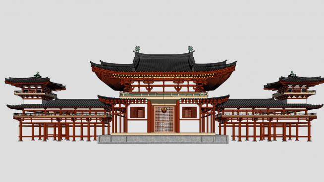 日式寺院殿宇SU模型下载_sketchup草图大师SKP模型