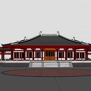 日式寺院殿宇外观SU模型下载_sketchup草图大师SKP模型