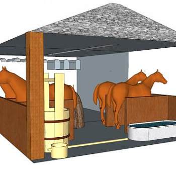 马厩su模型下载_sketchup草图大师SKP模型