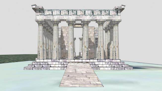 欧式古典雅典神庙SU模型下载_sketchup草图大师SKP模型