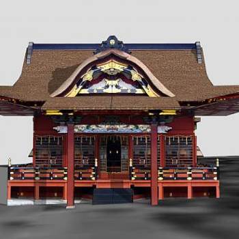 中式古建寺庙建筑SU模型下载_sketchup草图大师SKP模型