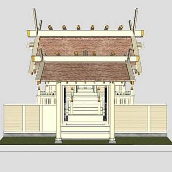 中式小型古建筑SU模型下载_sketchup草图大师SKP模型