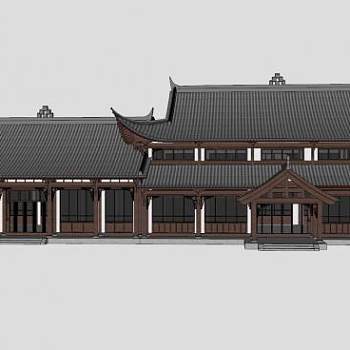 中式古建客栈设计SU模型下载_sketchup草图大师SKP模型