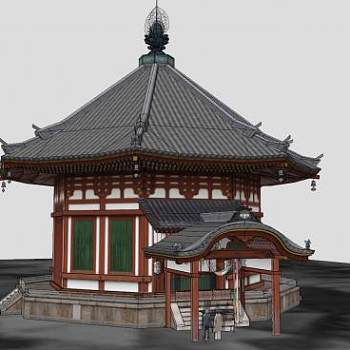 中式古建大殿SU模型下载_sketchup草图大师SKP模型