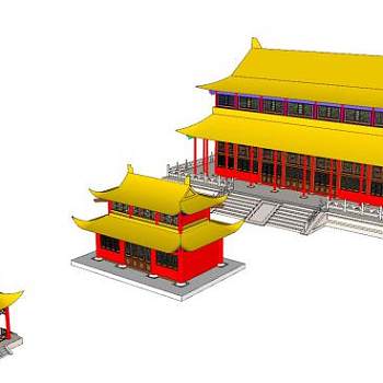 中式古建宫殿SU模型下载_sketchup草图大师SKP模型