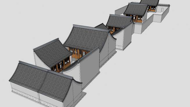 中式古建民房sketchup模型下载_sketchup草图大师SKP模型