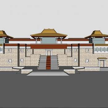 中式古建古庙寺庙SU模型下载_sketchup草图大师SKP模型