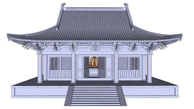 中式古建筑坡屋顶su模型下载_sketchup草图大师SKP模型