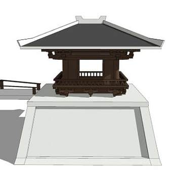 唐朝建筑亭台SU模型下载_sketchup草图大师SKP模型