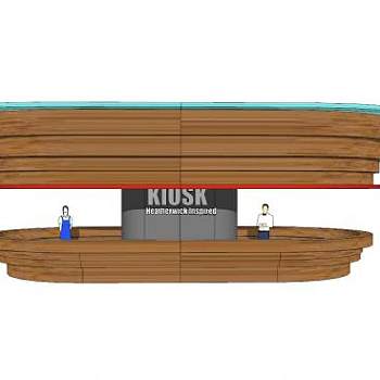 现代售卖亭前台SU模型下载_sketchup草图大师SKP模型