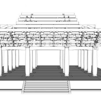 华林寺大殿SU模型下载_sketchup草图大师SKP模型