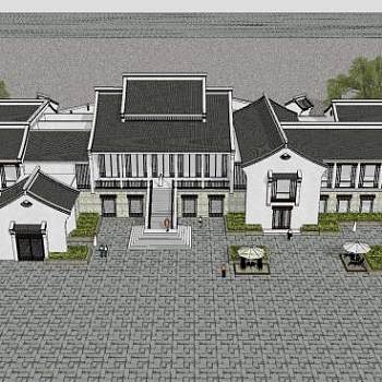 中式居住设计SU模型下载_sketchup草图大师SKP模型