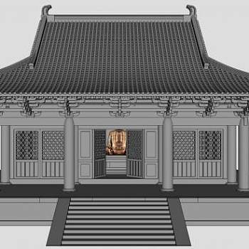 单檐歇山建筑su模型下载_sketchup草图大师SKP模型