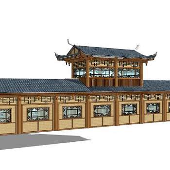 新中式苗族风格建筑SU模型下载_sketchup草图大师SKP模型