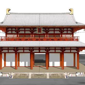 中式古建朱雀门SU模型下载_sketchup草图大师SKP模型